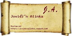 Jovián Alinka névjegykártya
